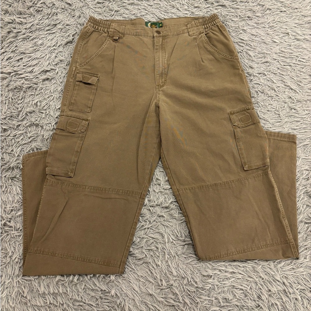 Cabela’s Mens Cargo Pants Size 40 Reg (40x34) Work Pants Pleated Brown Outdoors